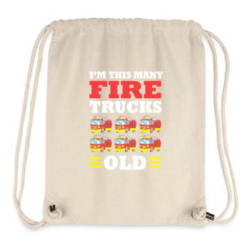 Fire Truck Children's Birthday Party - Stanley/Stella Recycled Gym Bag - natural - Front
