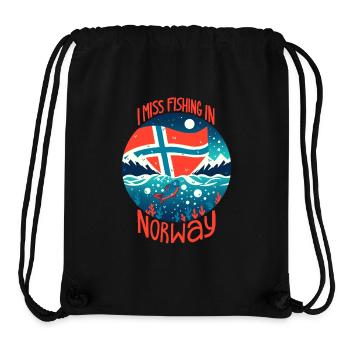 Pêche en Norvège - Sac à cordon recyclé Stanley/Stella - noir - Devant