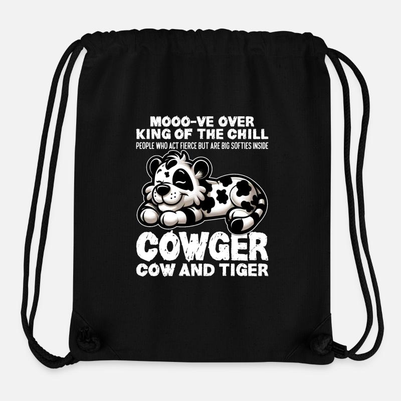 MOOO-VE SUR LE ROI DU FROID - VACHE ET TIGRE - Sac à cordon recyclé Stanley/Stella - noir