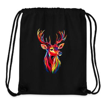 Deer, Antlers, Hunting, Deer, Reindeer, Red Deer, Hunter - Stanley/Stella Recycled Gym Bag - black - Front