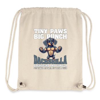 TINY PAWS BIG PUNCH - DACHSHUND AND GORILLA - Stanley/Stella Recycled Gym Bag - natural - Front