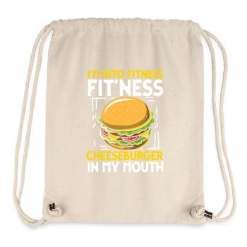 I m into fitness cheeseburger in my mouth - Stanley/Stella recycelter Gym Bag - Naturweiß - Vorne