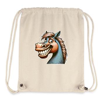 Pferd Grinsen Lustig - Stanley/Stella recycelter Gym Bag - Naturweiß - Vorne