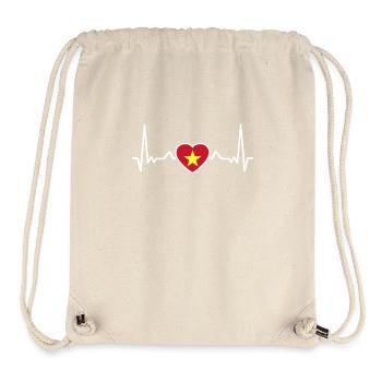 Vietnam Herzschlag Vietnamesische Flagge - Stanley/Stella recycelter Gym Bag - Naturweiß - Vorne