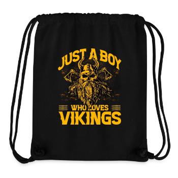 Juste un garçon qui aime les Vikings - Sac à cordon recyclé Stanley/Stella - noir - Devant