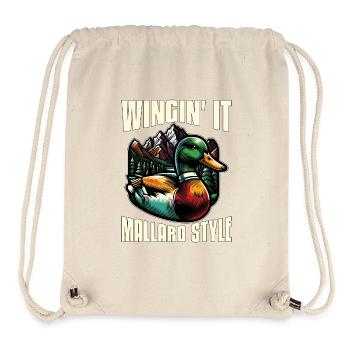 Mallard Duck Wingin' It Mallard Style Duck Hunter - Stanley/Stella recycelter Gym Bag - Naturweiß - Vorne