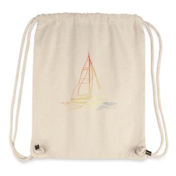 Retro Segelboot Line Art - Stanley/Stella recycelter Gym Bag - Naturweiß - Vorne