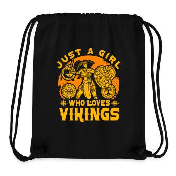 Juste une fille qui aime les Vikings - Sac à cordon recyclé Stanley/Stella - noir - Devant