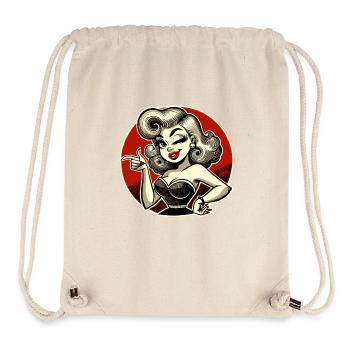 Retro-Blondine mit Zwinkern und Schnipsen - Stanley/Stella recycelter Gym Bag - Naturweiß - Vorne