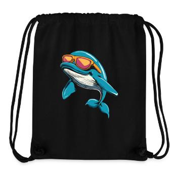 Cool whale with sunglasses in summer look for - Stanley/Stella Recycled Gym Bag - black - Front