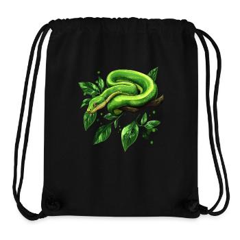 Arbre vert Python Serpents Amoureux Terrarium - Sac à cordon recyclé Stanley/Stella - noir - Devant