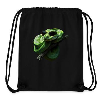 Arbre vert Python Serpents Amoureux Terrarium - Sac à cordon recyclé Stanley/Stella - noir - Devant