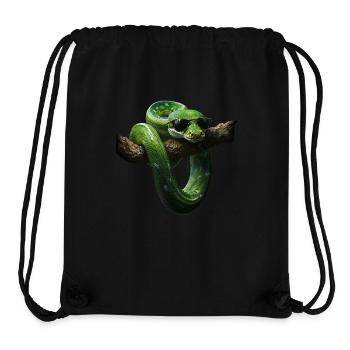 Arbre vert Python Serpents Amoureux Terrarium - Sac à cordon recyclé Stanley/Stella - noir - Devant