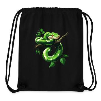 Arbre vert Python Serpents Amoureux Terrarium - Sac à cordon recyclé Stanley/Stella - noir - Devant