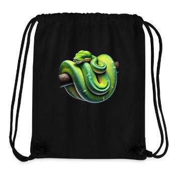 Arbre vert Python Serpents Amoureux Terrarium - Sac à cordon recyclé Stanley/Stella - noir - Devant