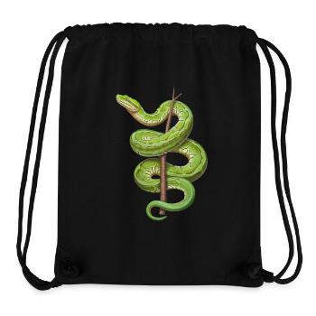 Arbre vert Python Serpents Amoureux Terrarium - Sac à cordon recyclé Stanley/Stella - noir - Devant