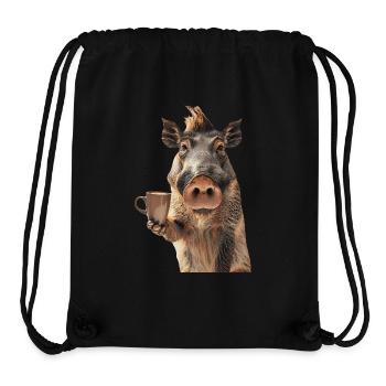 Warzenschwein Kaffee - Stanley/Stella recycelter Gym Bag - Schwarz - Vorne