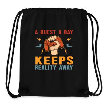 Jouer à Gamer A Quest A Day - Sac à cordon recyclé Stanley/Stella - noir - Devant