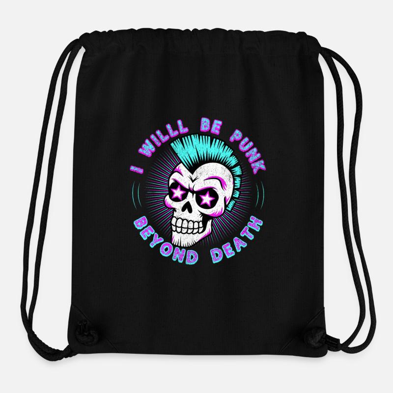 Neon Punk Rock Totenkopf Design - Punk jenseits des Todes 80 - Stanley/Stella recycelter Gym Bag - Schwarz