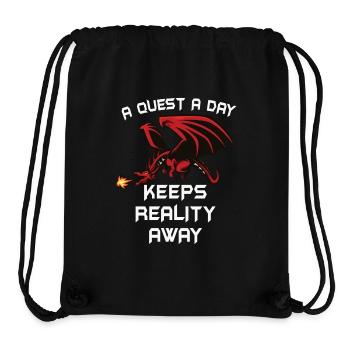 Jouer à Gamer A Quest A Day - Sac à cordon recyclé Stanley/Stella - noir - Devant