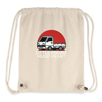 Petit moteur énorme coeur japonais Kei Truck Design - Sac à cordon recyclé Stanley/Stella - blanc naturel - Devant