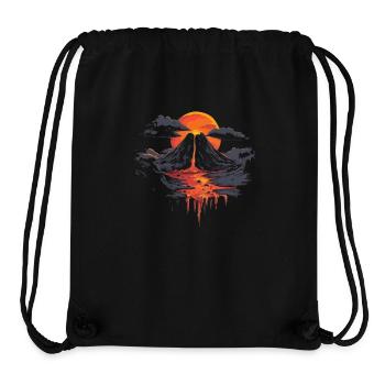 Volcanic landscape with dramatic sunset - Stanley/Stella Recycled Gym Bag - black - Front