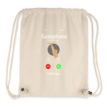 Saxophone Phone Display Saxophone - Stanley/Stella recycelter Gym Bag - Naturweiß - Vorne
