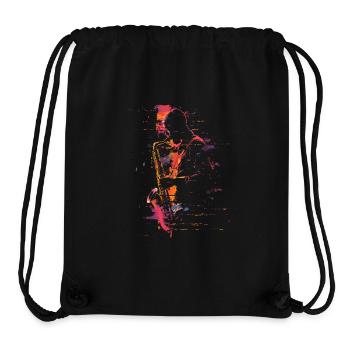 Saxophoniste Synthwave - Sac à cordon recyclé Stanley/Stella - noir - Devant