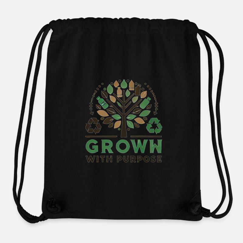 Grown with Purpose – Sustainable Message Design - Stanley/Stella Recycled Gym Bag - black