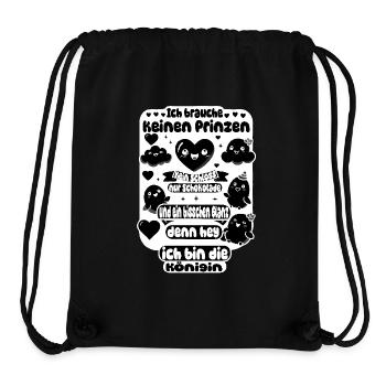 Je n’ai pas besoin d’un prince – Chocolate & Glamour Design - Sac à cordon recyclé Stanley/Stella - noir - Devant