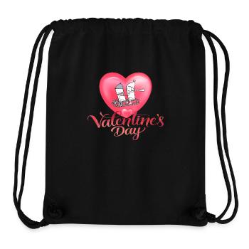 Niedliches Valentinstag-Schlittenfahrt-Paar Herz - Stanley/Stella recycelter Gym Bag - Schwarz - Vorne
