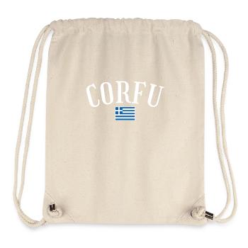 Corfou Grèce Drapeau grec Grec - Sac à cordon recyclé Stanley/Stella - blanc naturel - Devant
