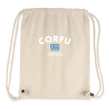 Corfou Grèce Drapeau grec Grec - Sac à cordon recyclé Stanley/Stella - blanc naturel - Devant