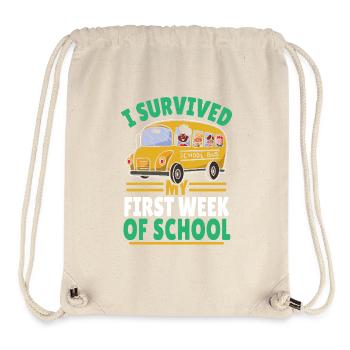 Studentenleben, Schulstart, Schule überlebt - Stanley/Stella recycelter Gym Bag - Naturweiß - Vorne