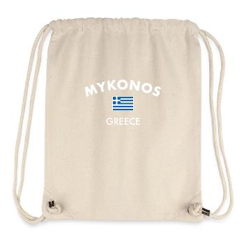 Mykonos Grèce Drapeau grec Grec - Sac à cordon recyclé Stanley/Stella - blanc naturel - Devant