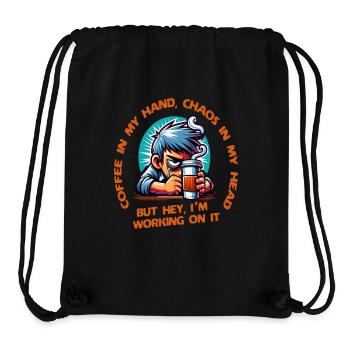 Kaffeeliebhaber mit Morgenmuffel lustigem Spruch - Stanley/Stella recycelter Gym Bag - Schwarz - Vorne