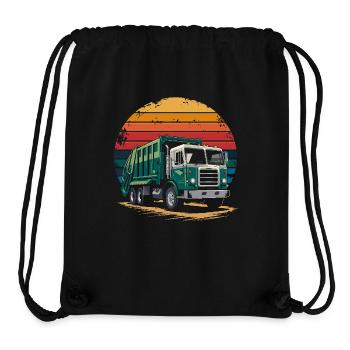 Retro Recycling Garbage Truck Sanitation Worker - Stanley/Stella Recycled Gym Bag - black - Front