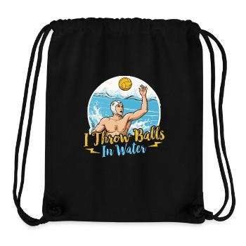 Water-polo : Je lance des balles dans les sports d’équipe nautiques - Sac à cordon recyclé Stanley/Stella - noir - Devant
