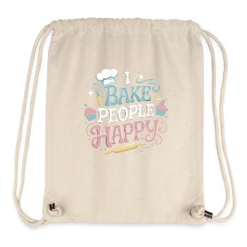 I Bake People Happy Funny Baking Lover Gifts Men - Stanley/Stella recycelter Gym Bag - Naturweiß - Vorne