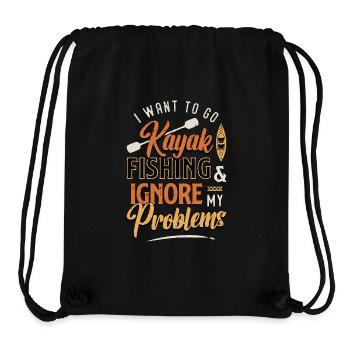 Kayak Fishing I Want To Go Kayak Fishing Boating - Stanley/Stella Recycled Gym Bag - black - Front