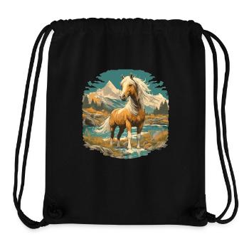Pferde Pferd - Stanley/Stella recycelter Gym Bag - Schwarz - Vorne