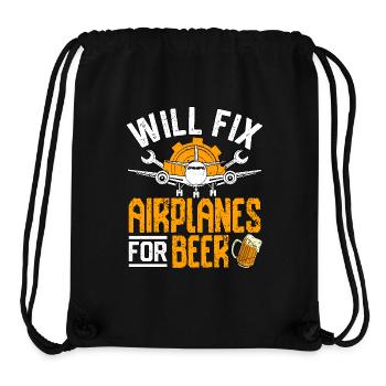 Réparera les avions pour la bière - Sac à cordon recyclé Stanley/Stella - noir - Devant