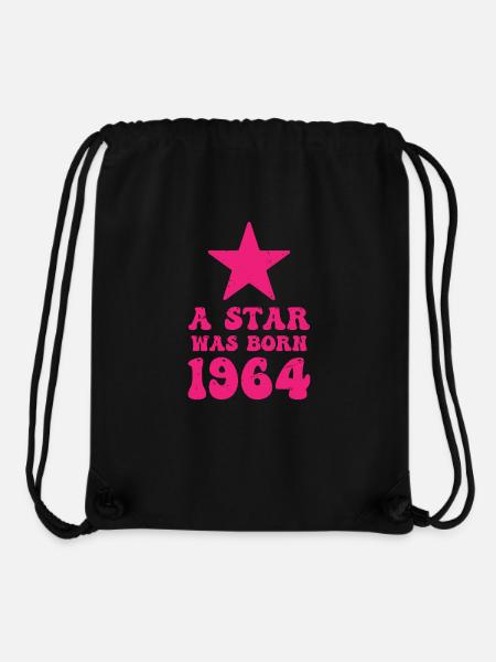 Une star est née en 1964 Anniversaire - Sac à cordon recyclé Stanley/Stella - noir