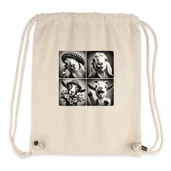 Goat Selfie Funny Hats Vintage Photo Shoot Farm An - Stanley/Stella recycelter Gym Bag - Naturweiß - Vorne