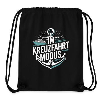 En mode croisière |Navire de croisière - Sac à cordon recyclé Stanley/Stella - noir - Devant