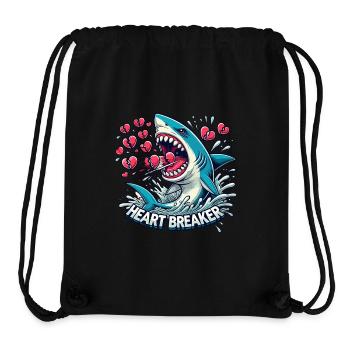 Valentine's Day Shark Diver Holiday Heart Funny Sea - Stanley/Stella Recycled Gym Bag - black - Front