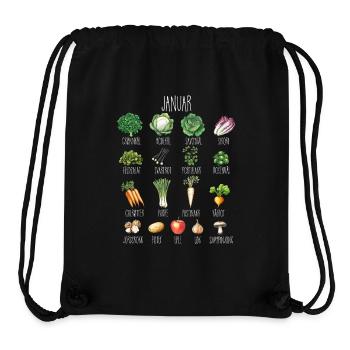 Januar Saisonale Obst- und Gemüsecollage - Stanley/Stella recycelter Gym Bag - Schwarz - Vorne