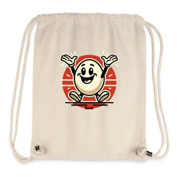 Fröhliches retro Cartoon-Ei - Stanley/Stella recycelter Gym Bag - Naturweiß - Vorne