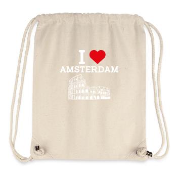 I Love Amsterdam Flag Heart Netherlands Colosseum - Stanley/Stella Recycled Gym Bag - natural - Front