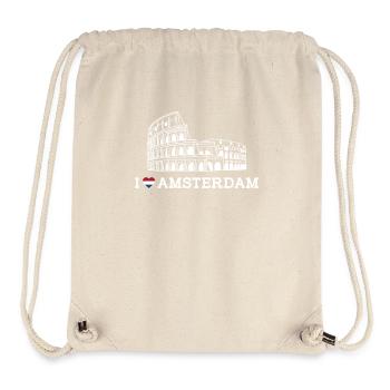 I Love Netherlands Amsterdam Heart Flag Colosseum - Stanley/Stella Recycled Gym Bag - natural - Front